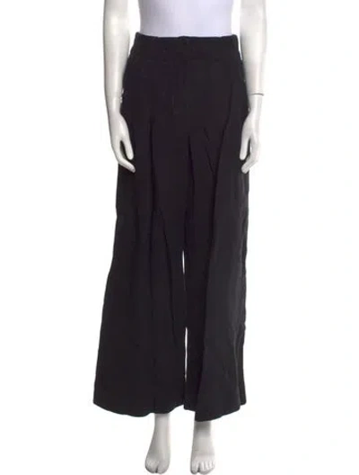 Pre-owned A.l.c Linen Wide Leg Pants In Black