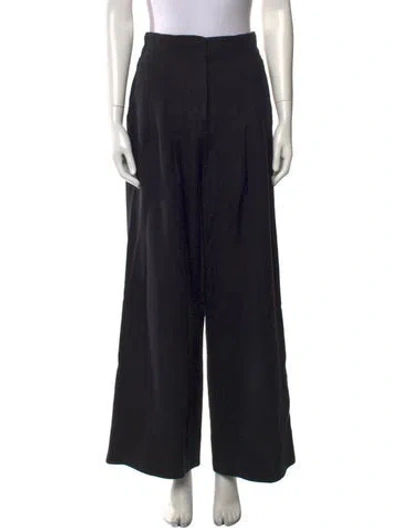 Pre-owned A.l.c Linen Wide Leg Pants In Black