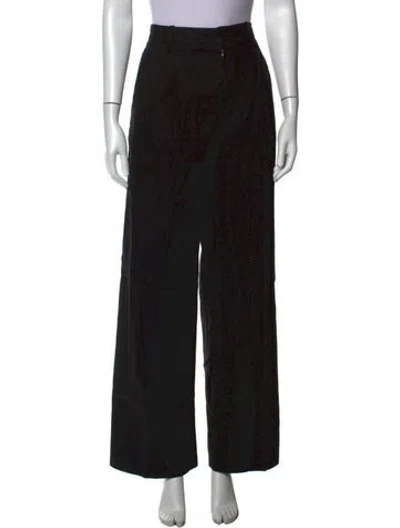 Pre-owned A.l.c Linen Wide Leg Pants In Black