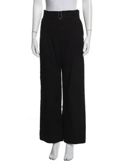 Pre-owned A.l.c Linen Wide Leg Pants In Black