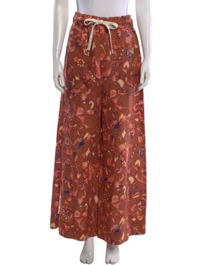 Pre-owned A.l.c Linen Wide Leg Pants In Brown