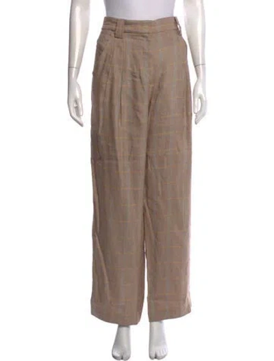 Pre-owned A.l.c Linen Wide Leg Pants In Brown