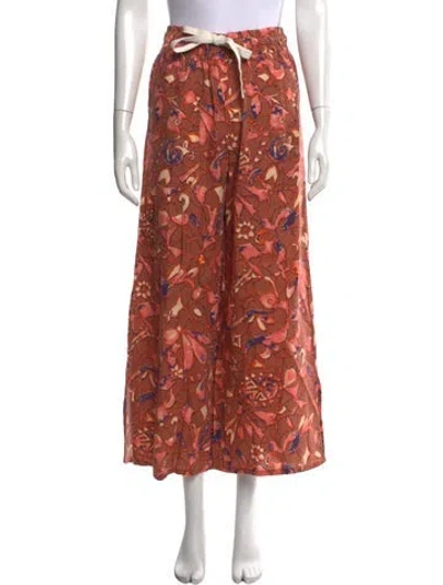 Pre-owned A.l.c Linen Wide Leg Pants In Brown/pink