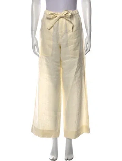 Pre-owned A.l.c Linen Wide Leg Pants In Neutral