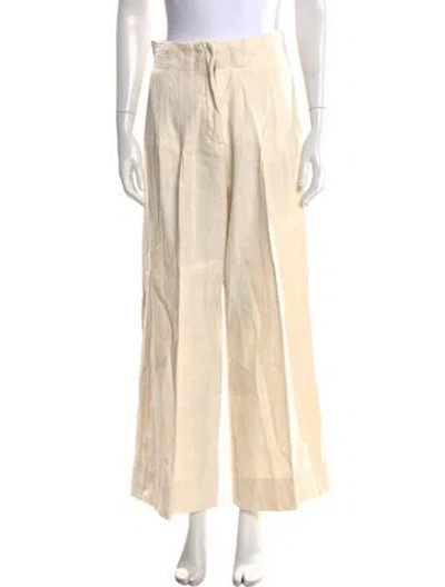 Pre-owned A.l.c Linen Wide Leg Pants In Neutral