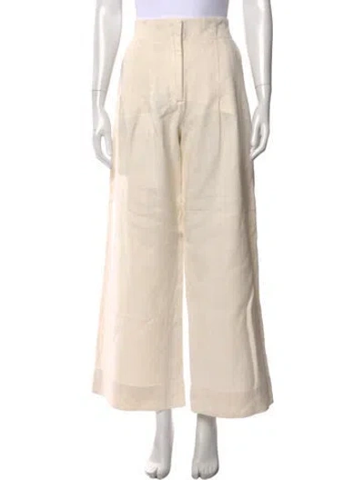 Pre-owned A.l.c Linen Wide Leg Pants In Neutral