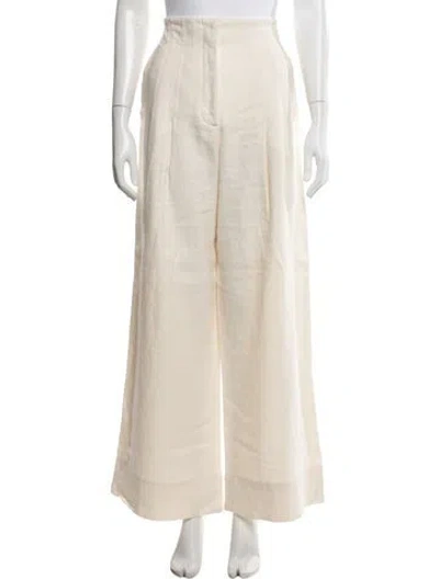 Pre-owned A.l.c Linen Wide Leg Pants In Neutral