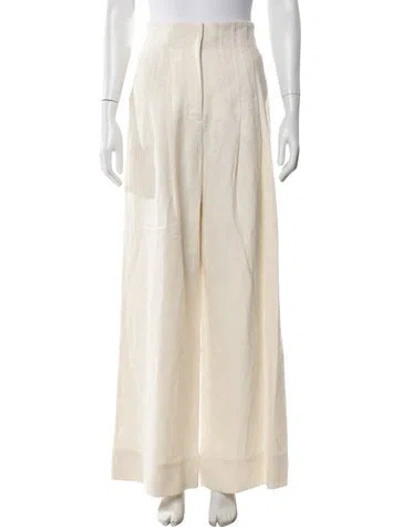 Pre-owned A.l.c Linen Wide Leg Pants In Neutrals