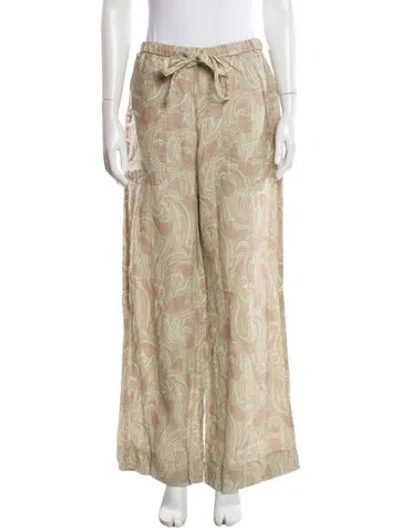 Pre-owned A.l.c Linen Wide Leg Pants In Neutrals