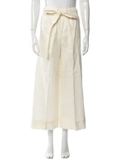 Pre-owned A.l.c Linen Wide Leg Pants In Neutrals