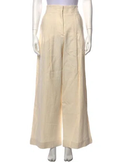 Pre-owned A.l.c Linen Wide Leg Pants In Neutrals