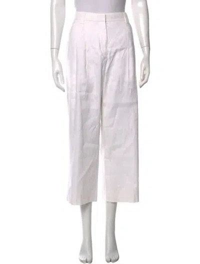 Pre-owned A.l.c Linen Wide Leg Pants In Neutrals/white
