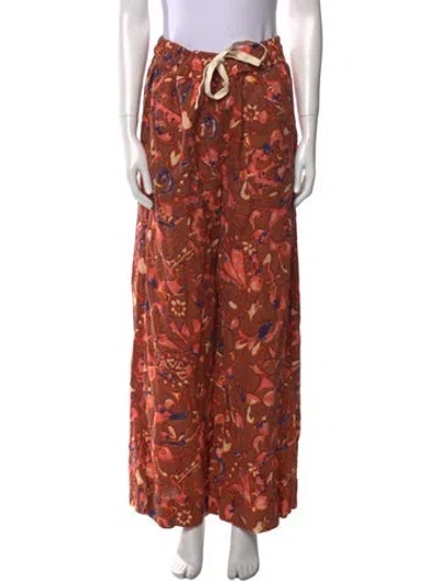 Pre-owned A.l.c Linen Wide Leg Pants In Orange