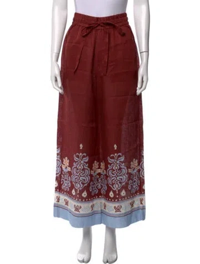 Pre-owned A.l.c Linen Wide Leg Pants In Red