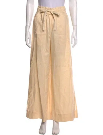 Pre-owned A.l.c Linen Wide Leg Pants W/ Tags In Neutral