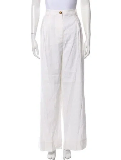 Pre-owned A.l.c Linen Wide Leg Pants W/ Tags In White