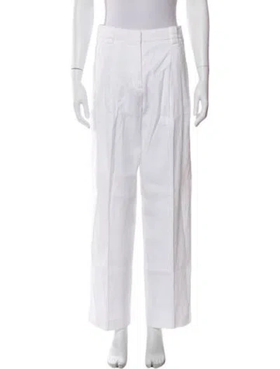 Pre-owned A.l.c Linen Wide Leg Pants In White