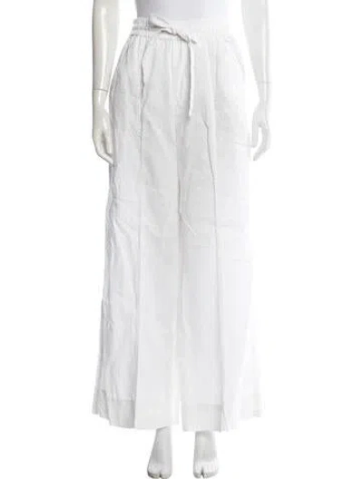 Pre-owned A.l.c Linen Wide Leg Pants In White