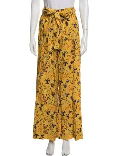 Pre-owned A.l.c Linen Wide Leg Pants In Yellow