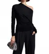 A.l.c Liv Fine Merino Off The Shoulder Top In Black In Black