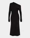 A.l.c Liv One-shoulder Draped Merino Dress In Black