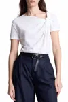 A.l.c Liz Asymmetric Cotton Crepe Tee In White In White