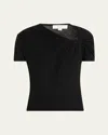 A.l.c Liz Short-sleeve Twist Top In Black