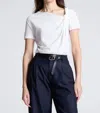 A.l.c Liz Asymmetric Cotton Crepe Tee In White In White