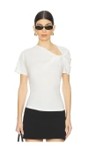 A.l.c Liz Asymmetric Cotton Crepe Tee In White In White