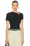 A.l.c Liz Short-sleeve Twist Top In Black