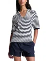 A.l.c Logan Striped Oversized Knit Top In Navy Stripe In White