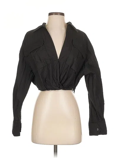 Pre-owned A.l.c Long Sleeve Blouse In Black