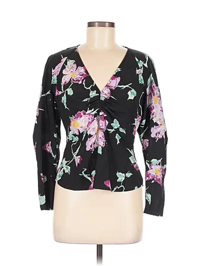 Pre-owned A.l.c Long Sleeve Blouse In Black