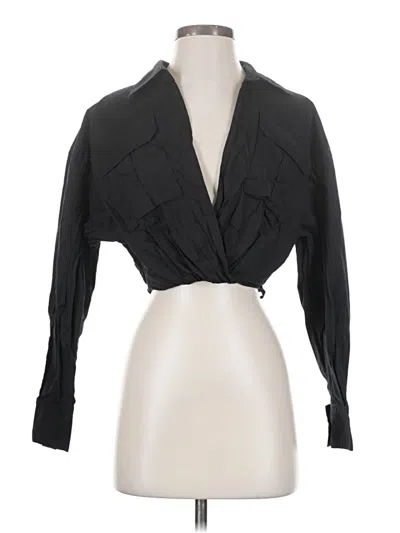 Pre-owned A.l.c Long Sleeve Blouse In Black