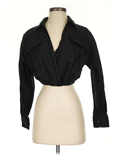 Pre-owned A.l.c Long Sleeve Blouse In Black