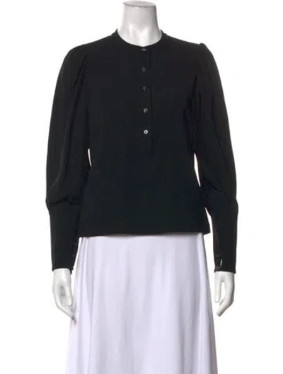 Pre-owned A.l.c Long Sleeve Blouse In Black