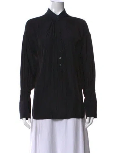 Pre-owned A.l.c Long Sleeve Blouse In Black