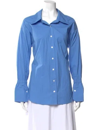 Pre-owned A.l.c Long Sleeve Blouse In Blue