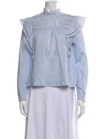 Pre-owned A.l.c Long Sleeve Blouse In Blue