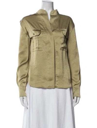 Pre-owned A.l.c Long Sleeve Blouse In Green