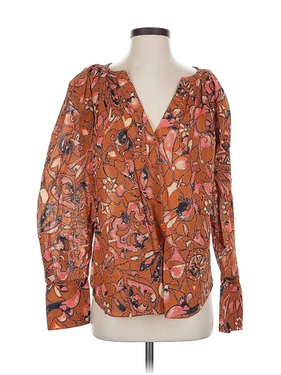 Pre-owned A.l.c Long Sleeve Blouse In Orange