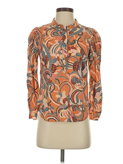 Pre-owned A.l.c Long Sleeve Blouse In Orange