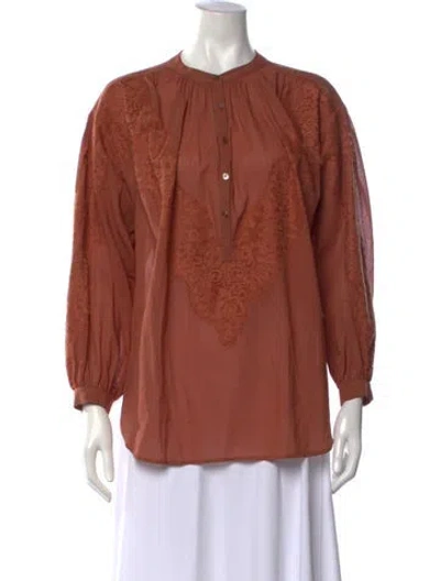 Pre-owned A.l.c Long Sleeve Blouse In Orange