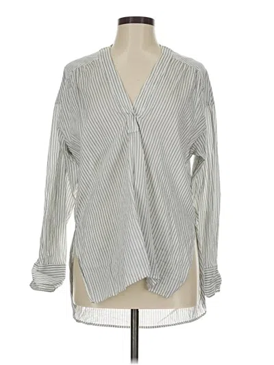 Pre-owned A.l.c Long Sleeve Blouse In Silver