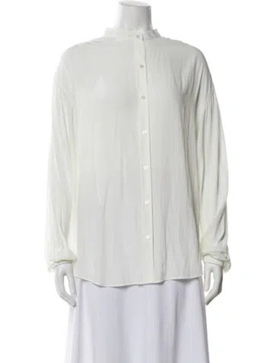 Pre-owned A.l.c Long Sleeve Blouse In White