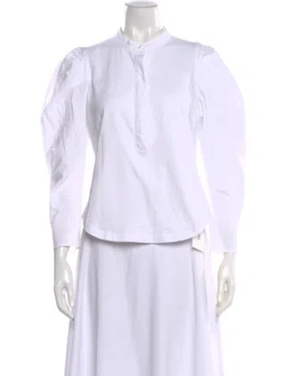 Pre-owned A.l.c Long Sleeve Blouse In White