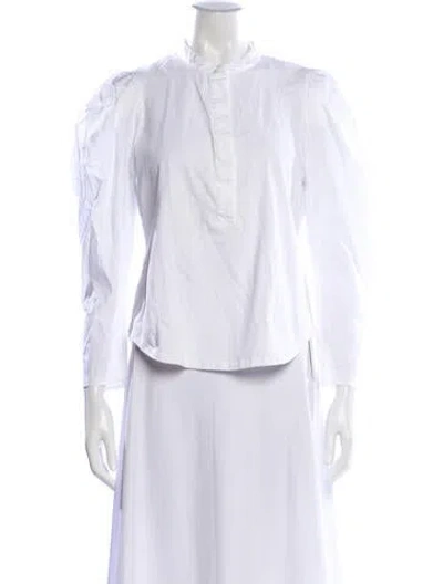 Pre-owned A.l.c Long Sleeve Blouse In White