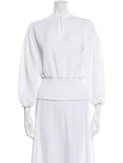 Pre-owned A.l.c Long Sleeve Blouse In White