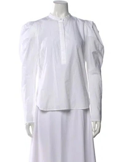 Pre-owned A.l.c Long Sleeve Blouse In White