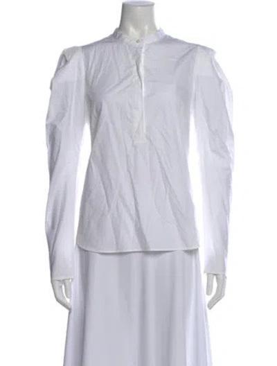 Pre-owned A.l.c Long Sleeve Blouse In White